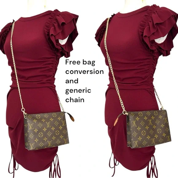 Vintage LOUIS VUITTON Monogram Toiletry 19 Pouch Clutch Bag Brown Authentic - Picture 6 of 17